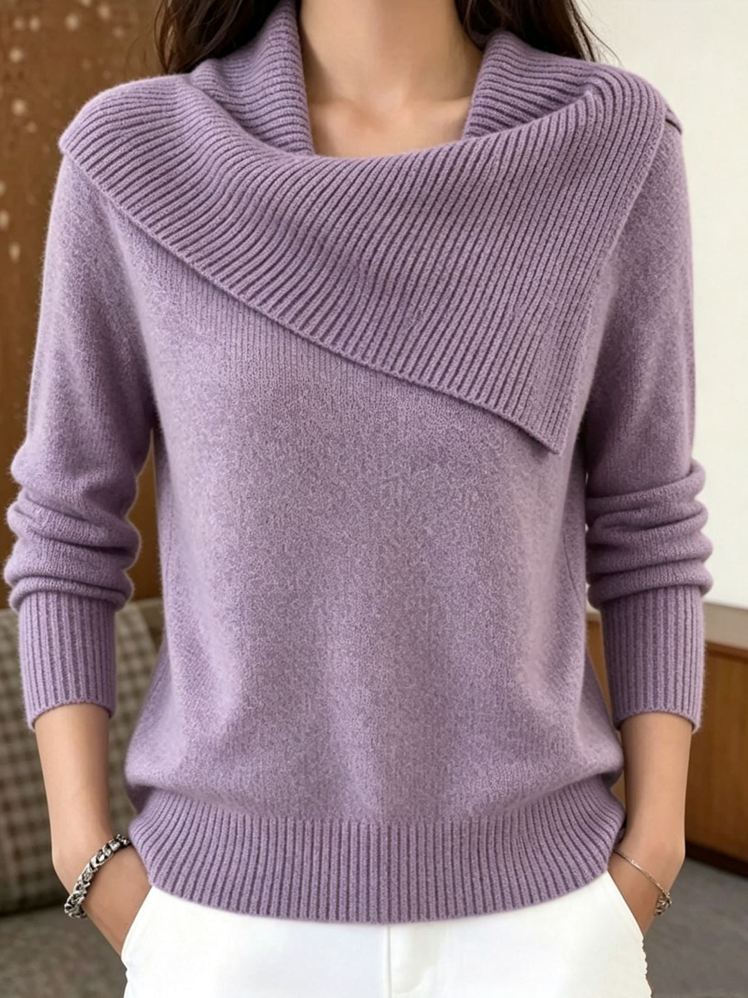 Ribbed Knit Pullover Sweater