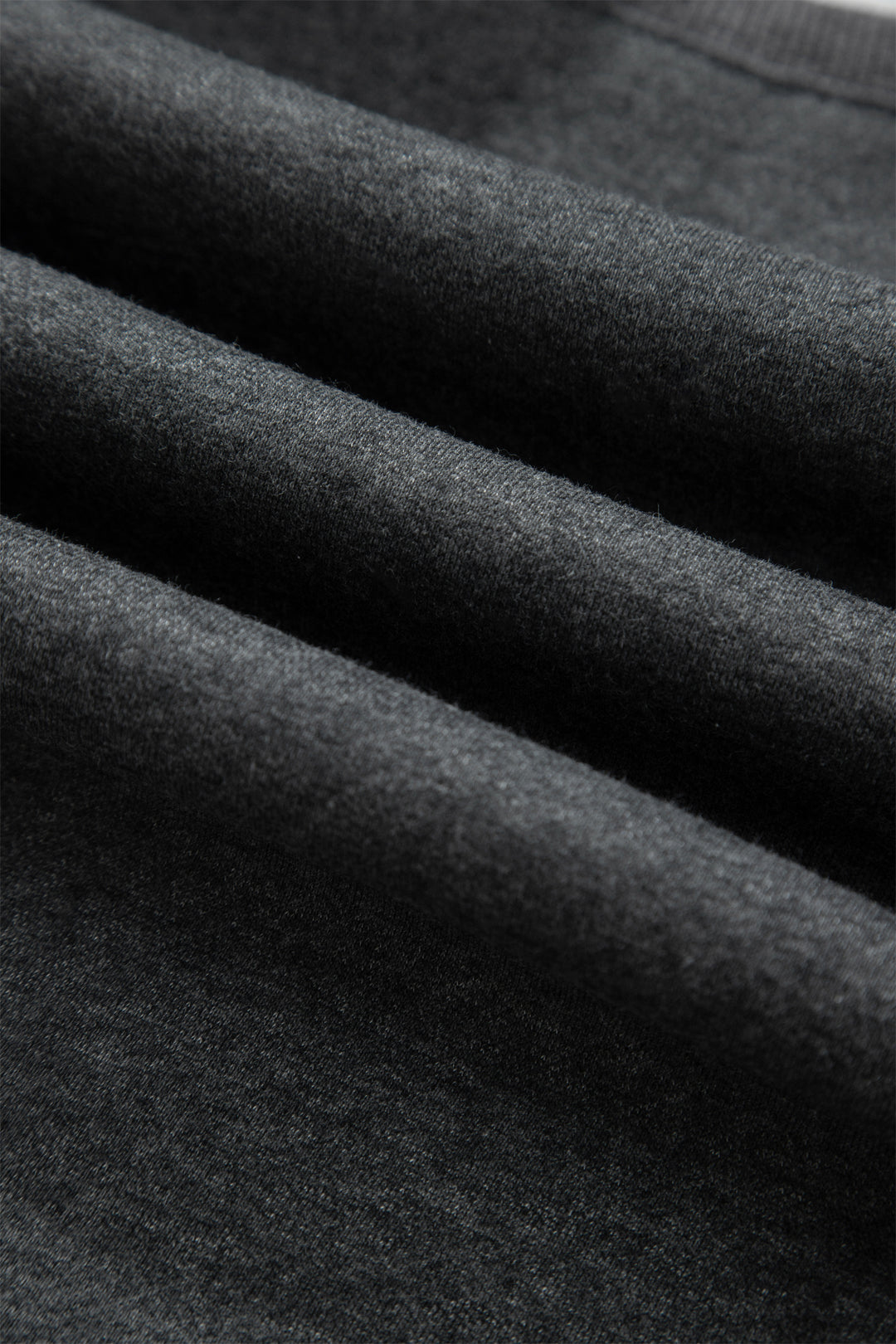 Carbon Grey Solid Colorblock Jogger Pants Set