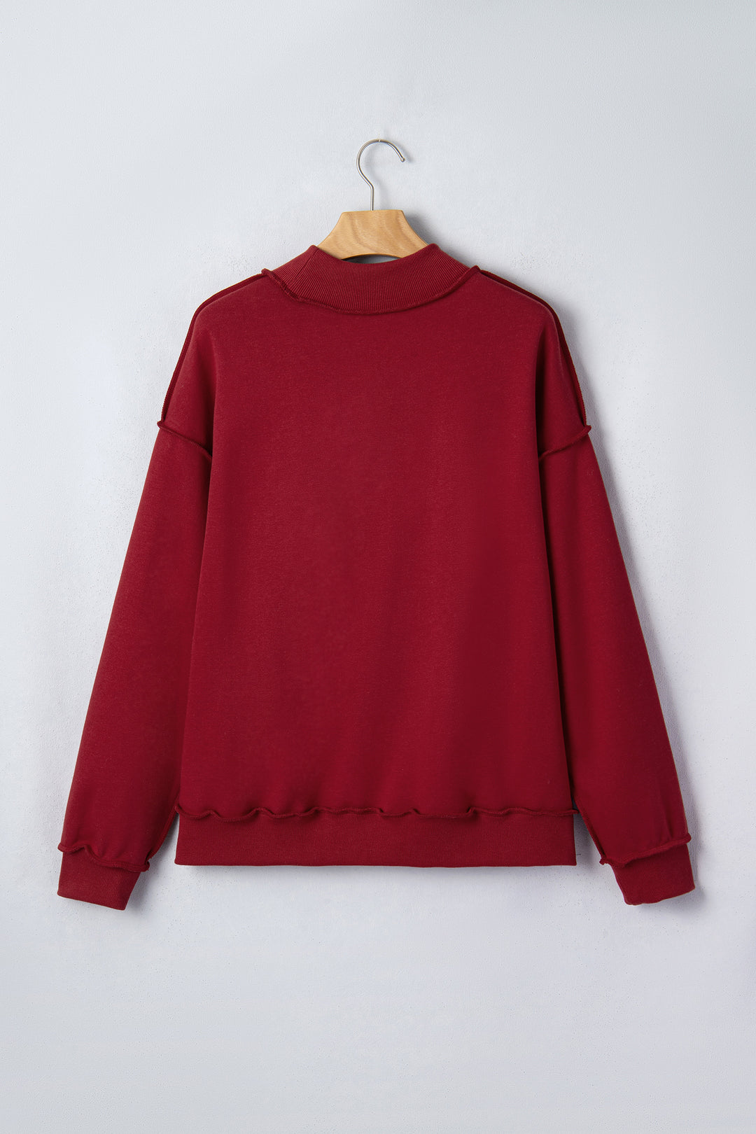 Carrot Oversize Drop Shoulder Reversible Mock Neck Sweatshirt