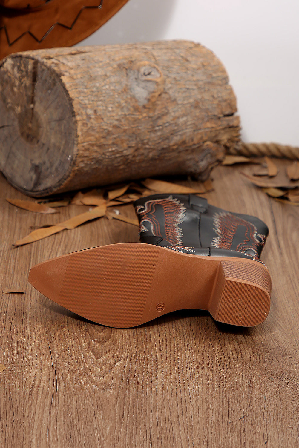 Mackenzie Western Eagle Embroidered Faux Leather Boots