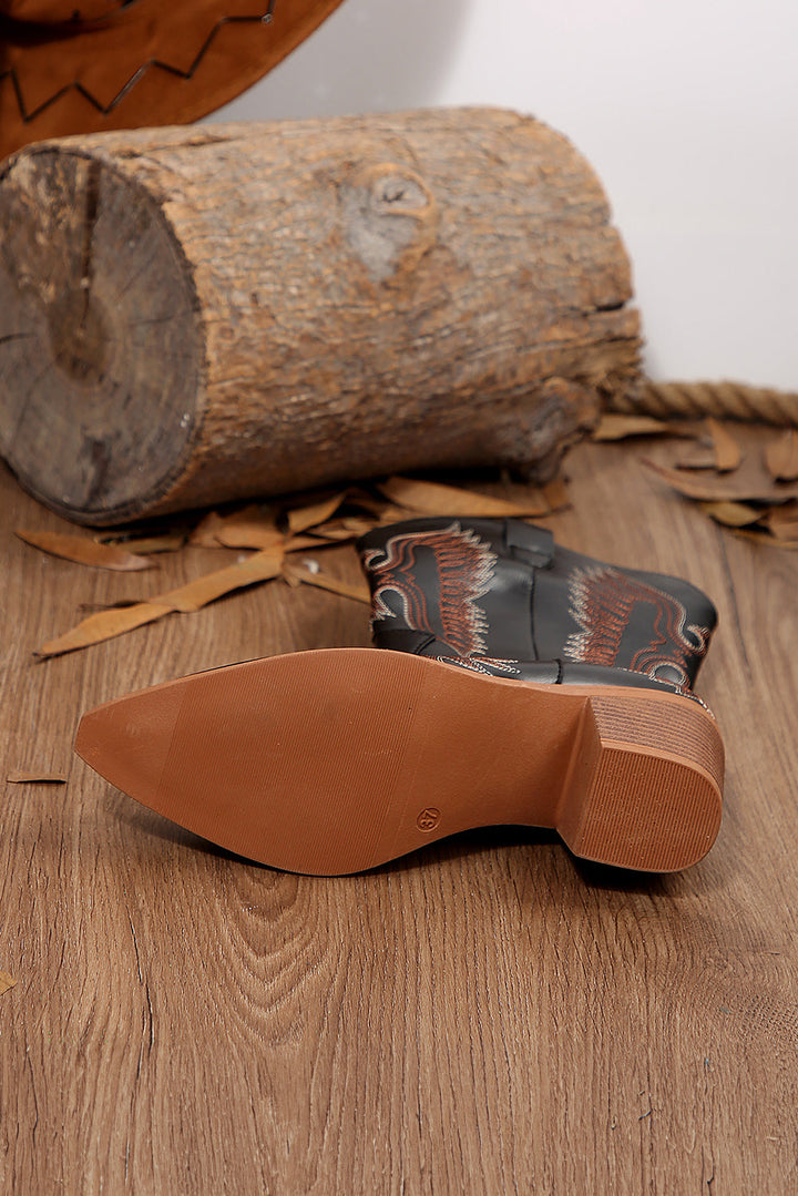 Mackenzie Western Eagle Embroidered Faux Leather Boots