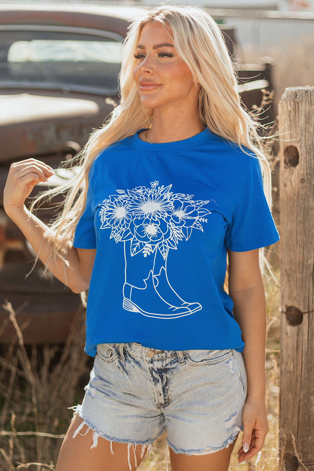 Sunflower Boots Western Fashion Tee