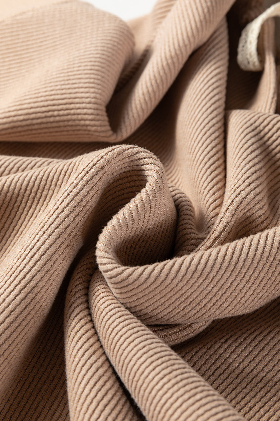 Casual Thermal Textured Lace Drawstring Baggy Hoodie