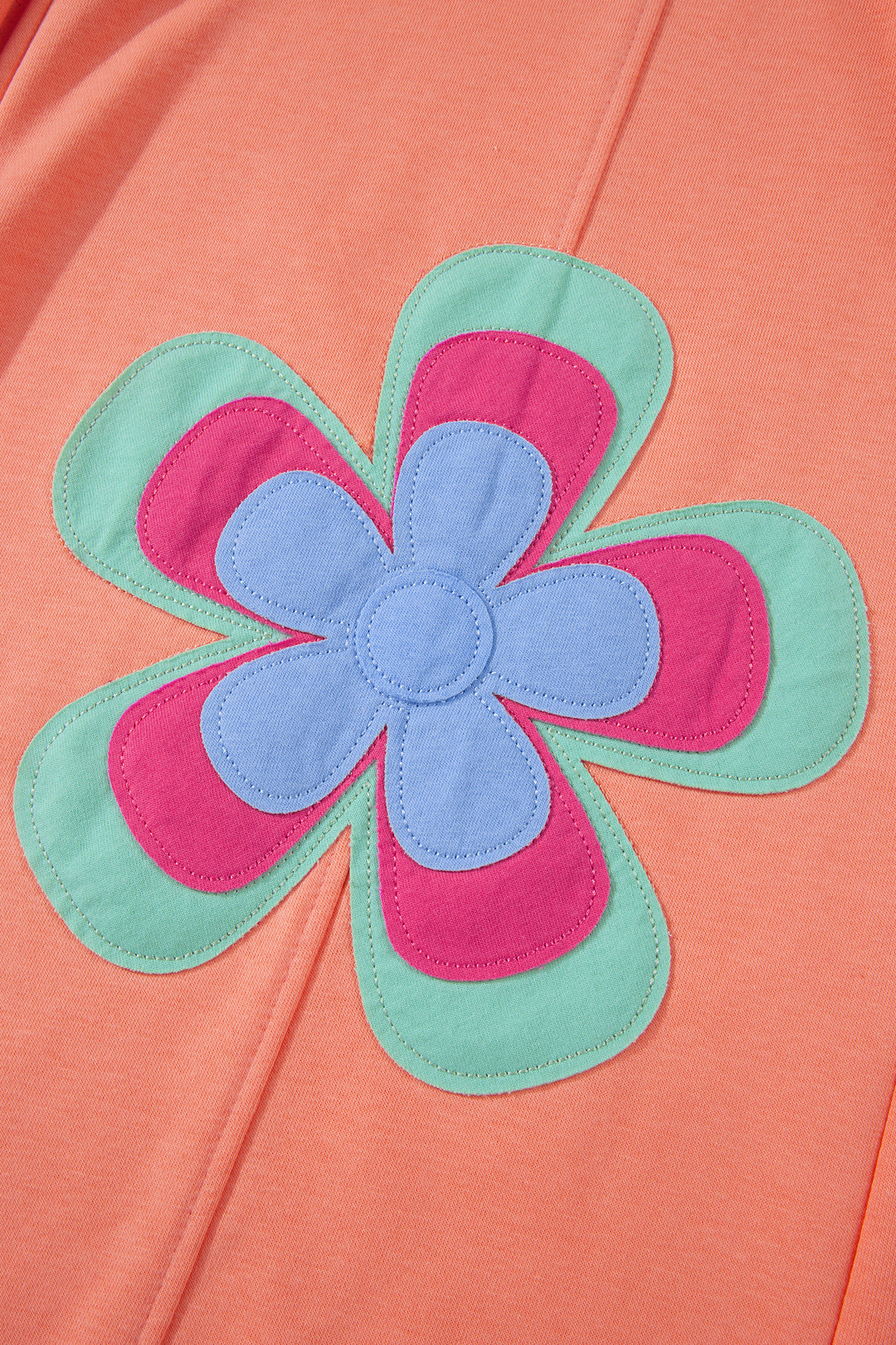 Sea Green Color Block Flower Patchwork Drawstring Contrasted Elastic Waist Wide Leg Pants