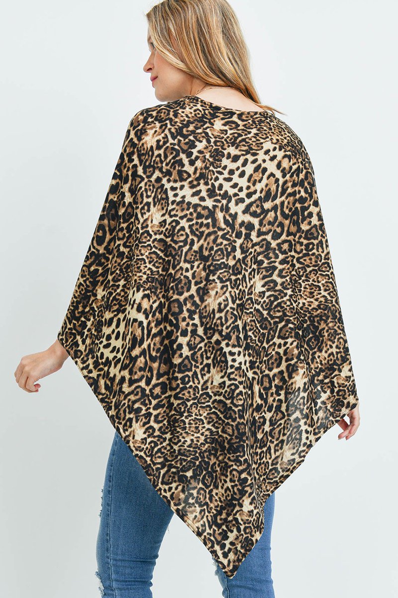 Ms0165 -All Year Round Leopard Poncho