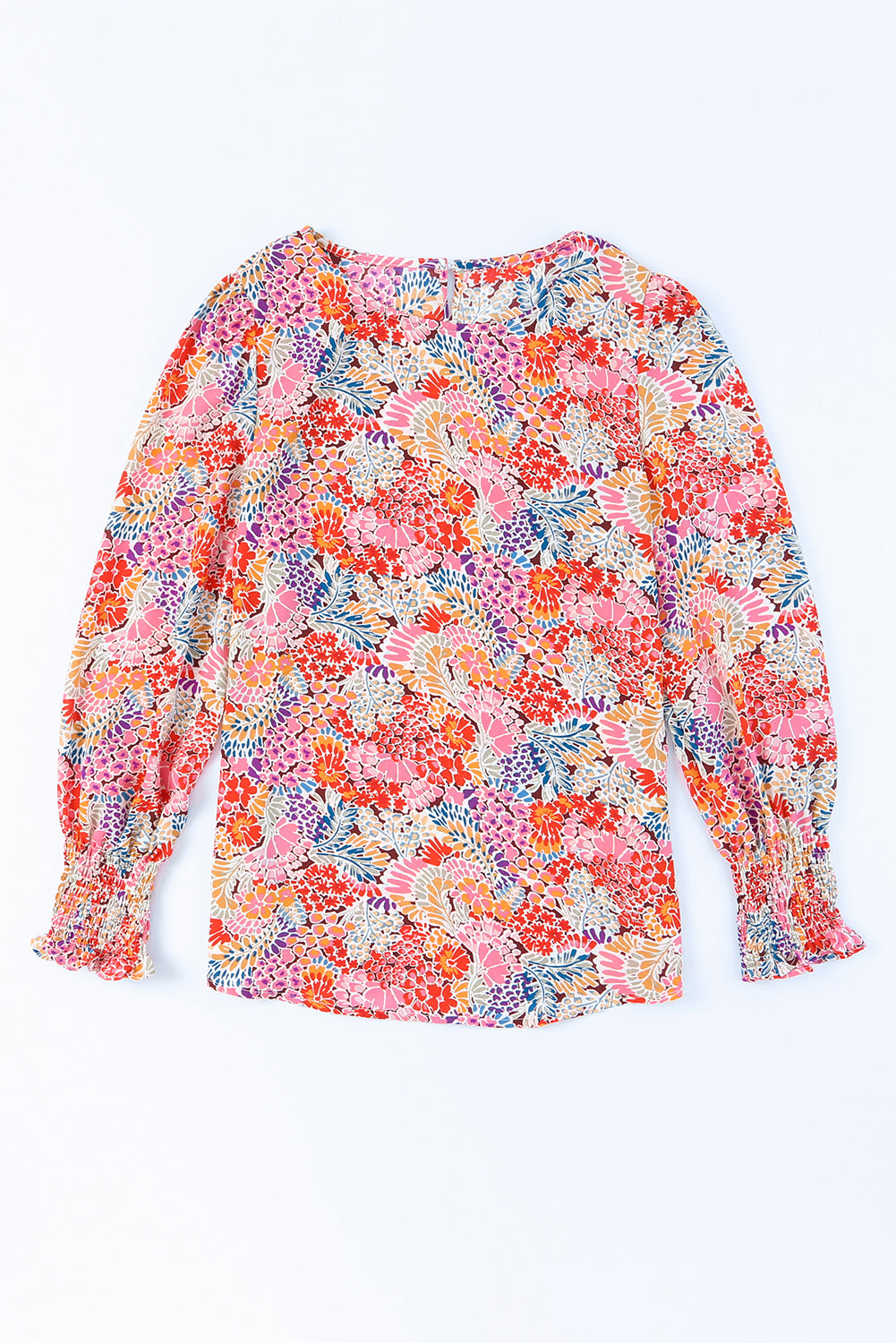 Multicolor Puff Sleeve Floral Blouse