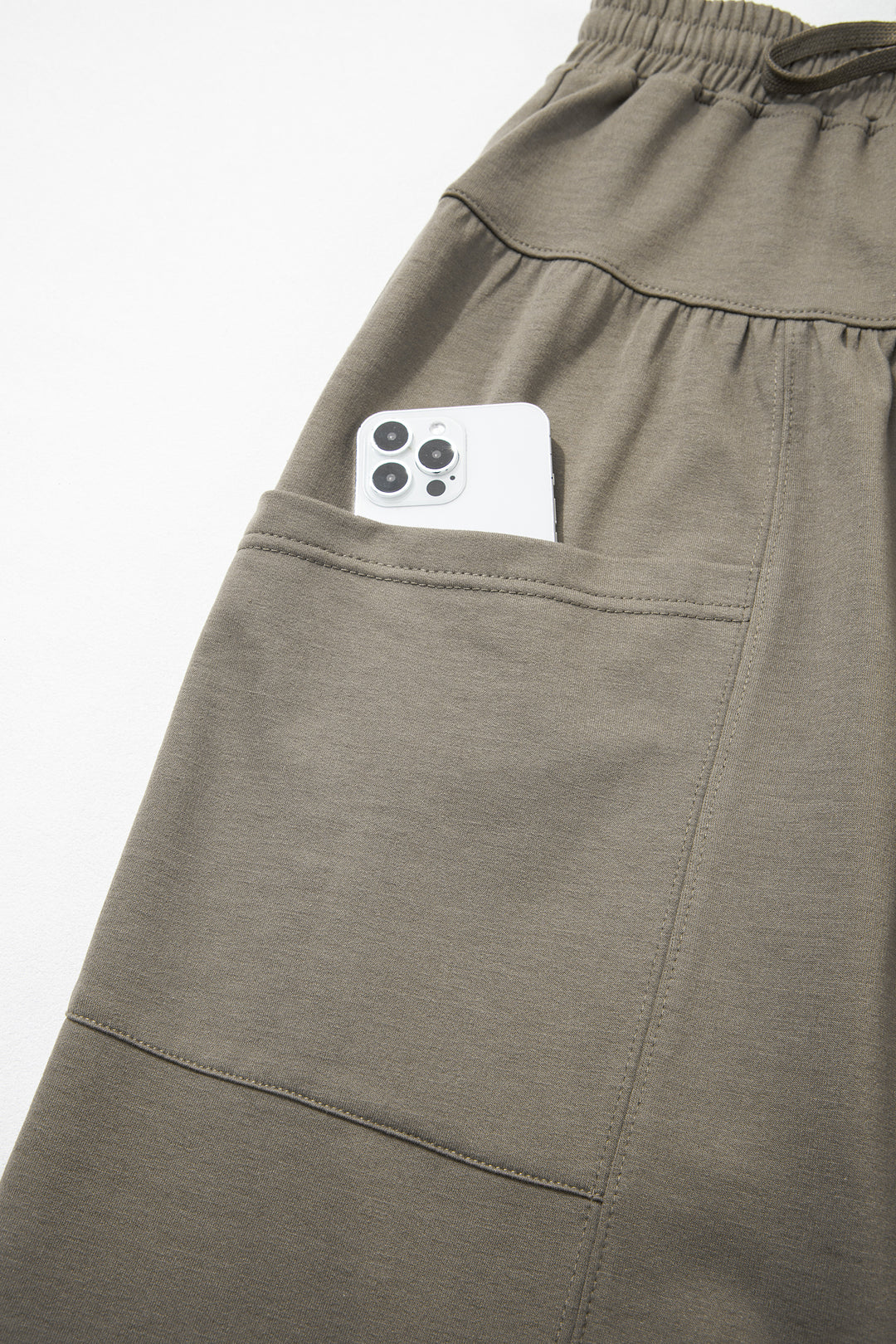 Seagrass Elastic Waist Drawstring Wide Leg Full Length Pants