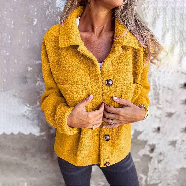 Plus Size Women’s Solid Color Sherpa Jacket