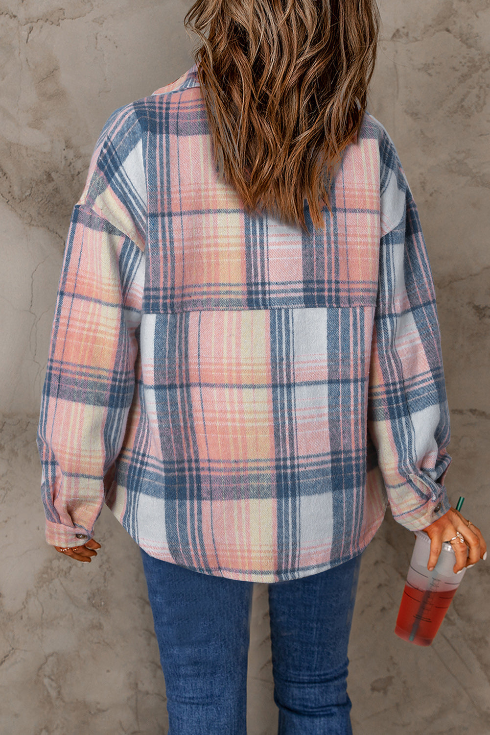 Addison Plaid Flap Pockets Shacket