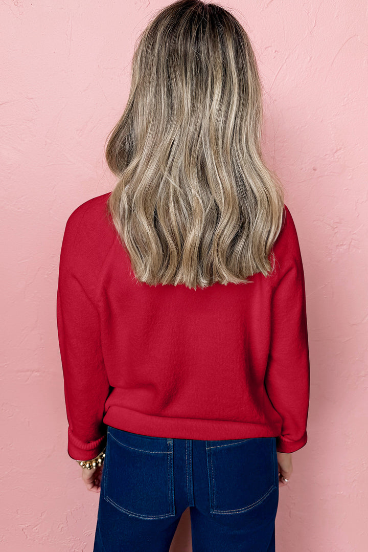 White MERRY Letter Pattern Christmas Raglan Sleeve Sweater