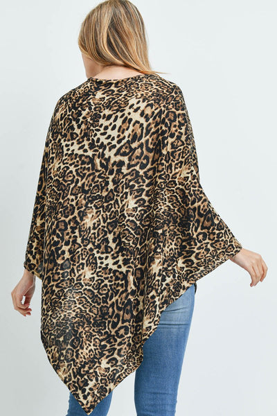 Ms0165 -All Year Round Leopard Poncho