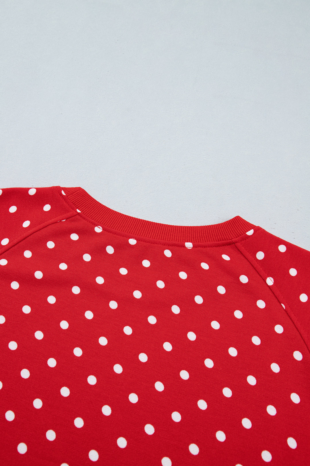 Red Polka Dot Drawstring Wide Leg Long Sleeve Top Pant Set