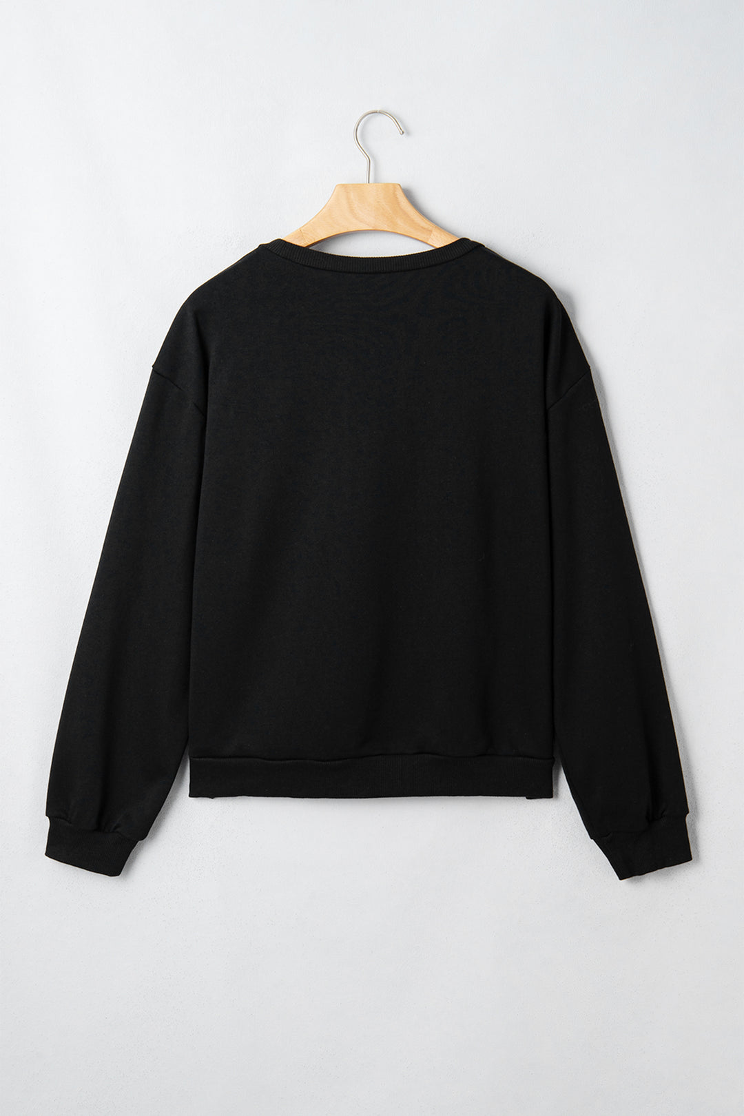 Black Gingham Patch Embroidered Rugby Game Day Stars Sweatshirt