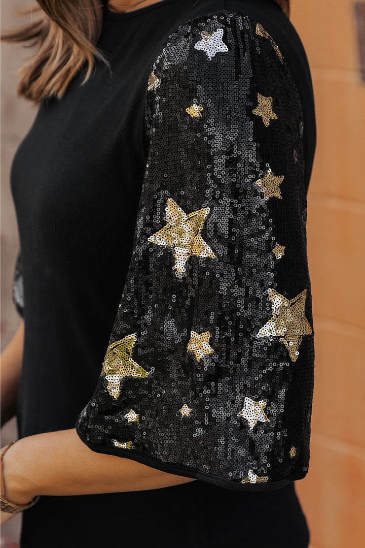 Lara Splicing Half Sleeve Top