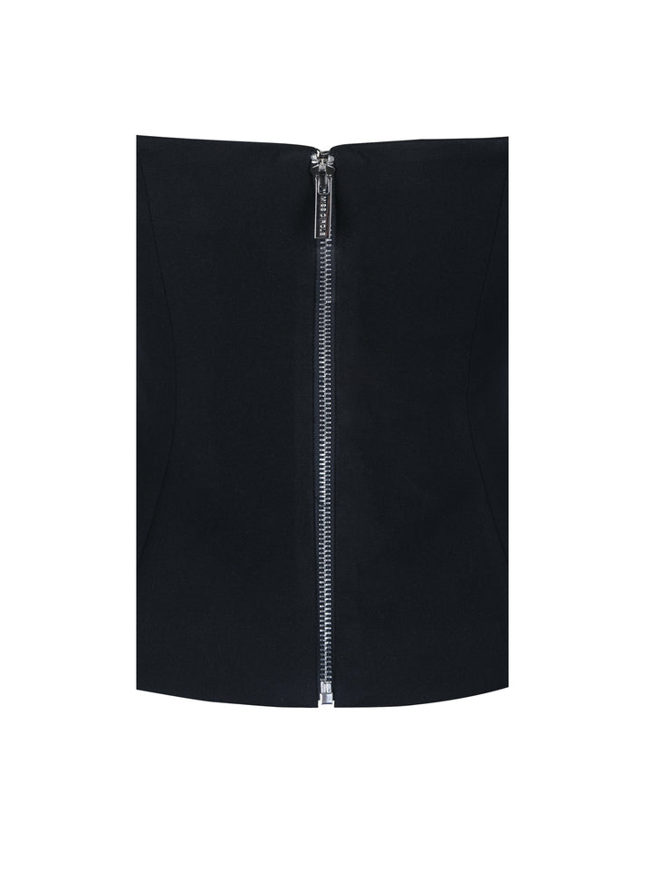 Quinette Black Peplum Top with Beaded Asymmetrical Cape