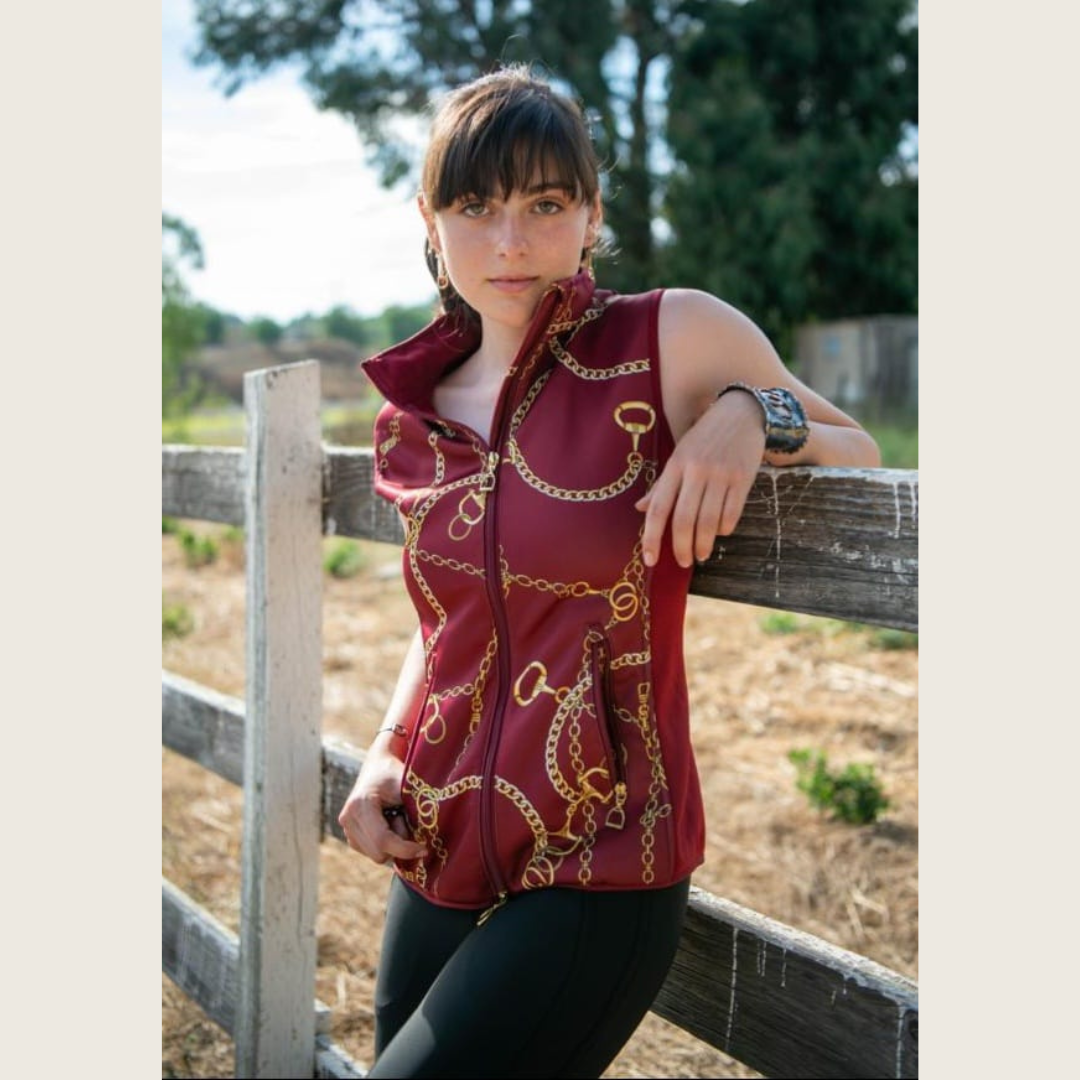 Burgundy Print Vest