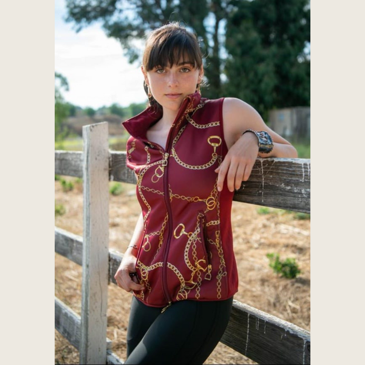 Burgundy Print Vest