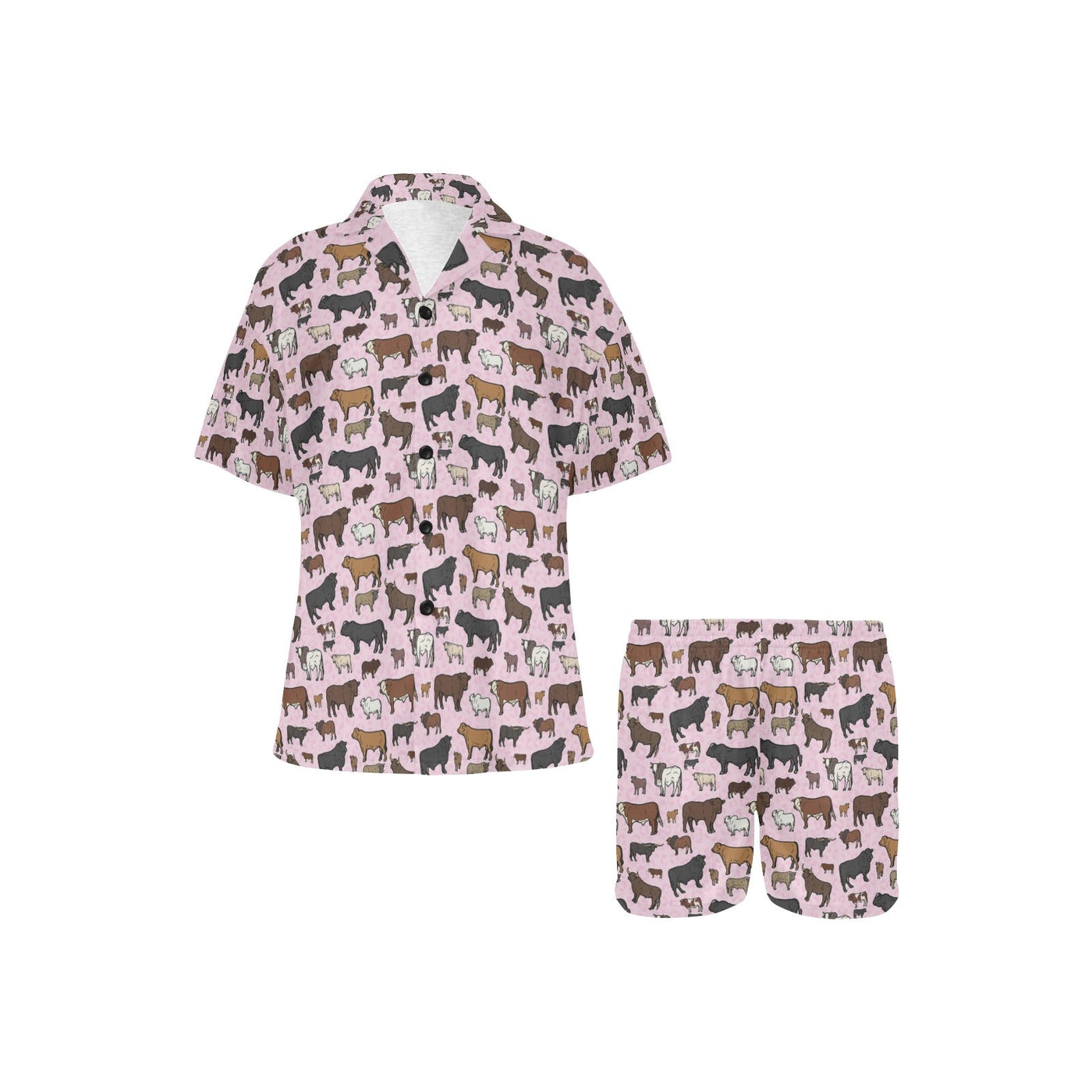 Pink Cattle Ranch Women's Western Pajama Set