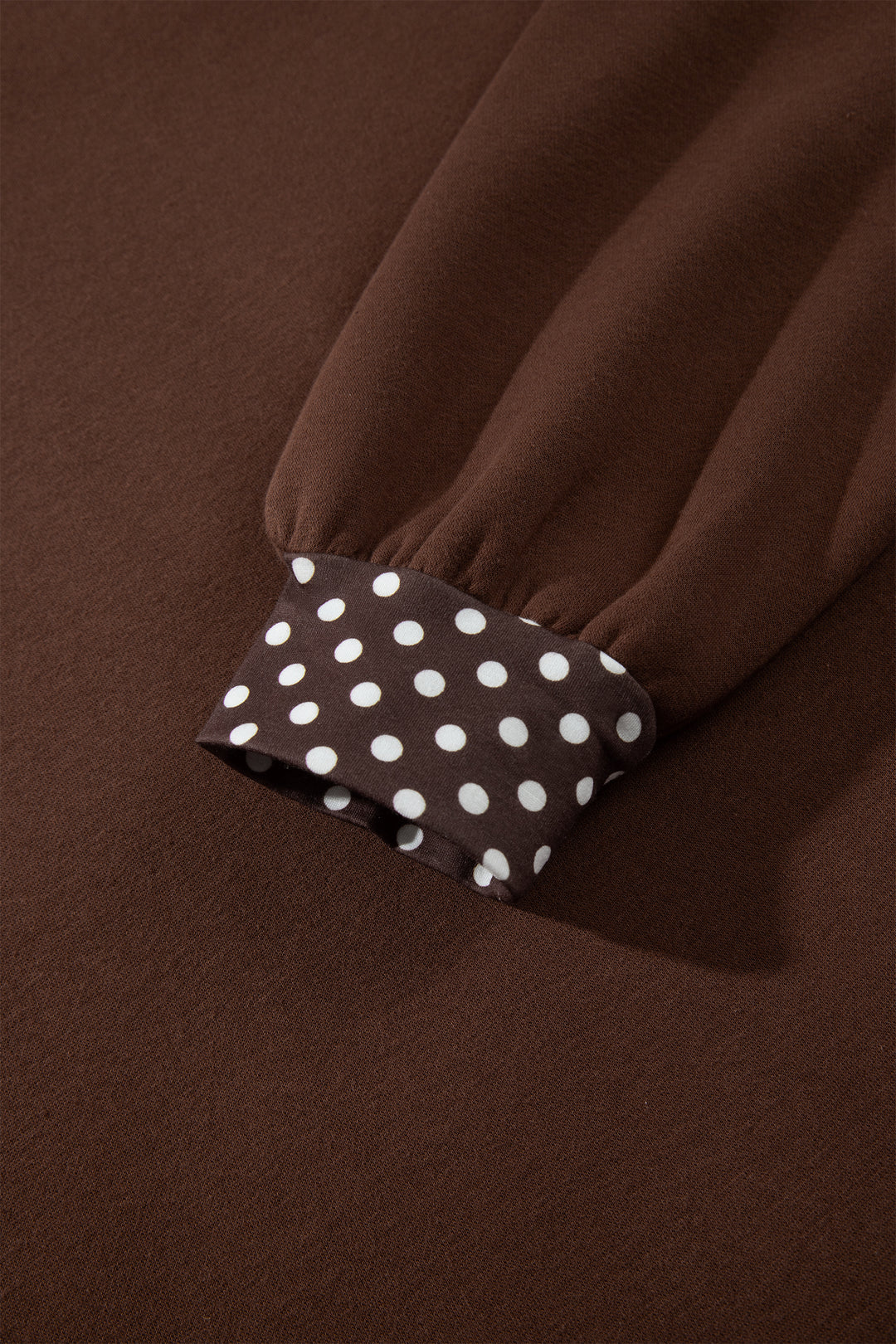 Red Colorblock Polka Dot Contrast Trim Oversized Sweatshirt
