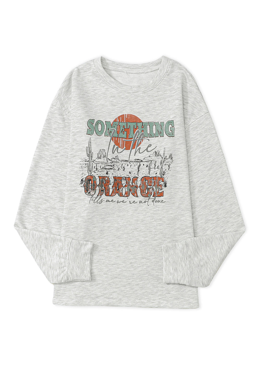 Gray SOMETHING ORANGE Graphic Relaxed Sweatshirt