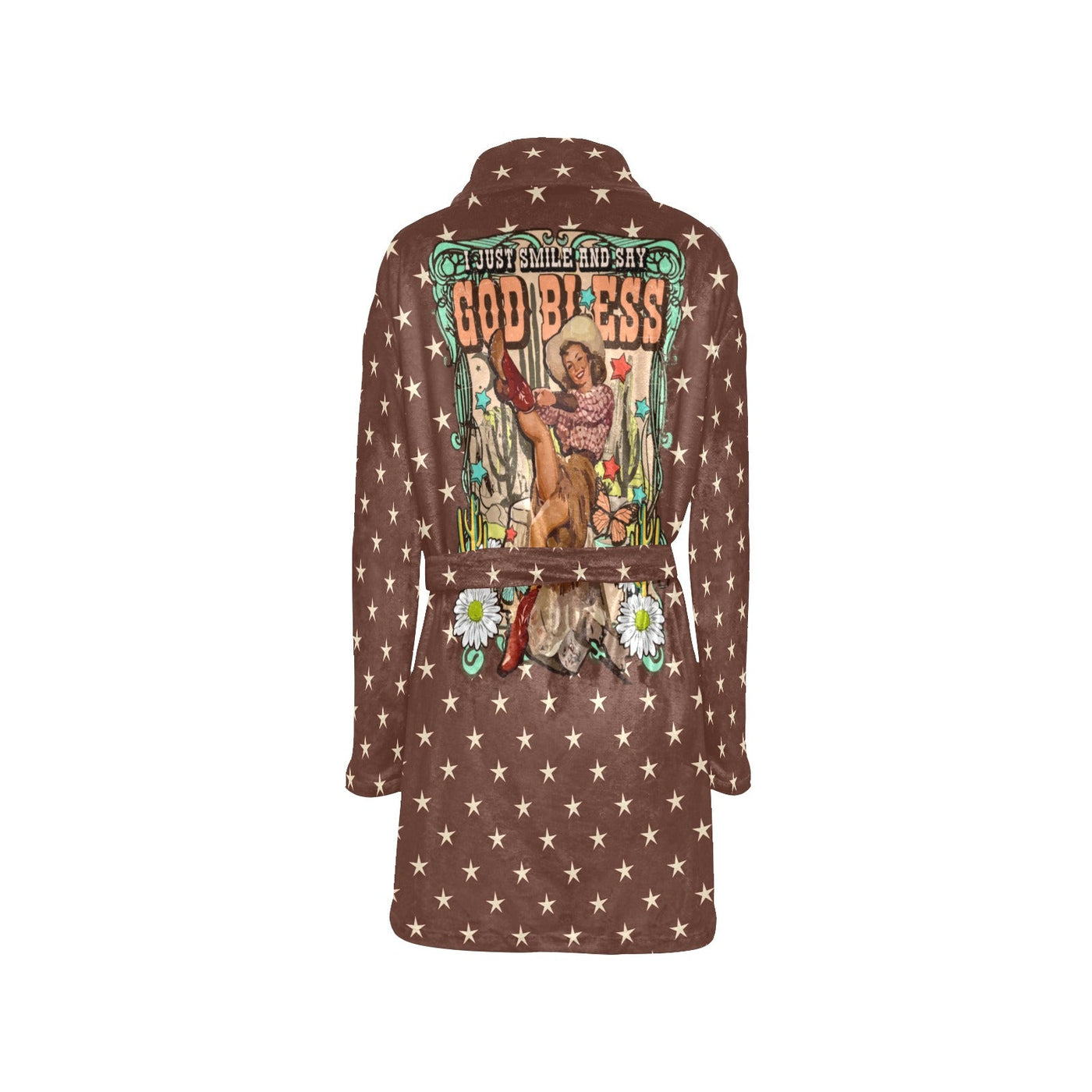 Cowgirl Says God Bless Women's Western Bath Robe