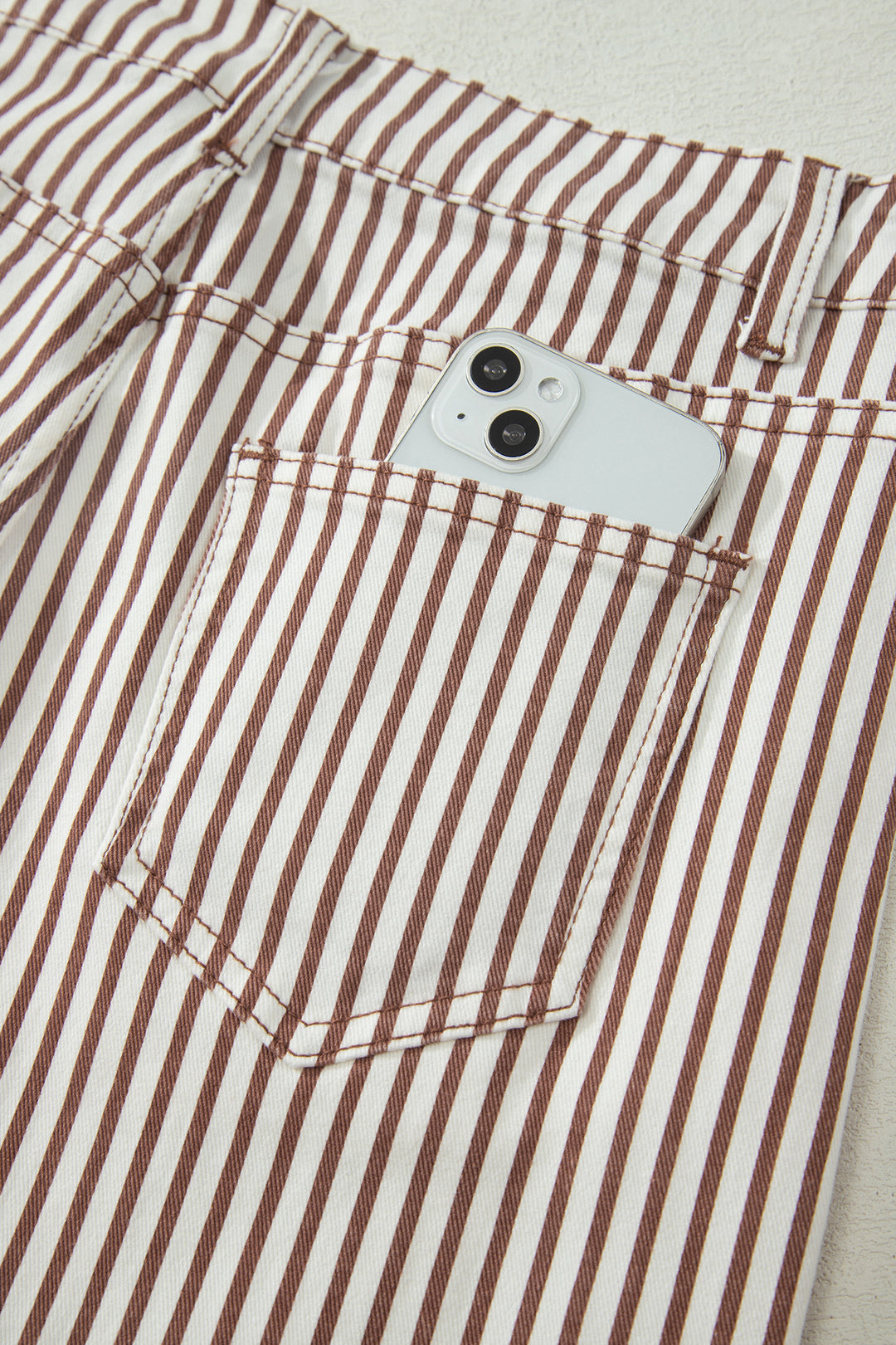Sky Blue Stripe Casual Barrel Jeans