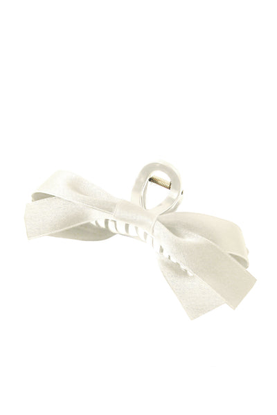 Light French Beige Bow Decor Large Hair Claw Clip