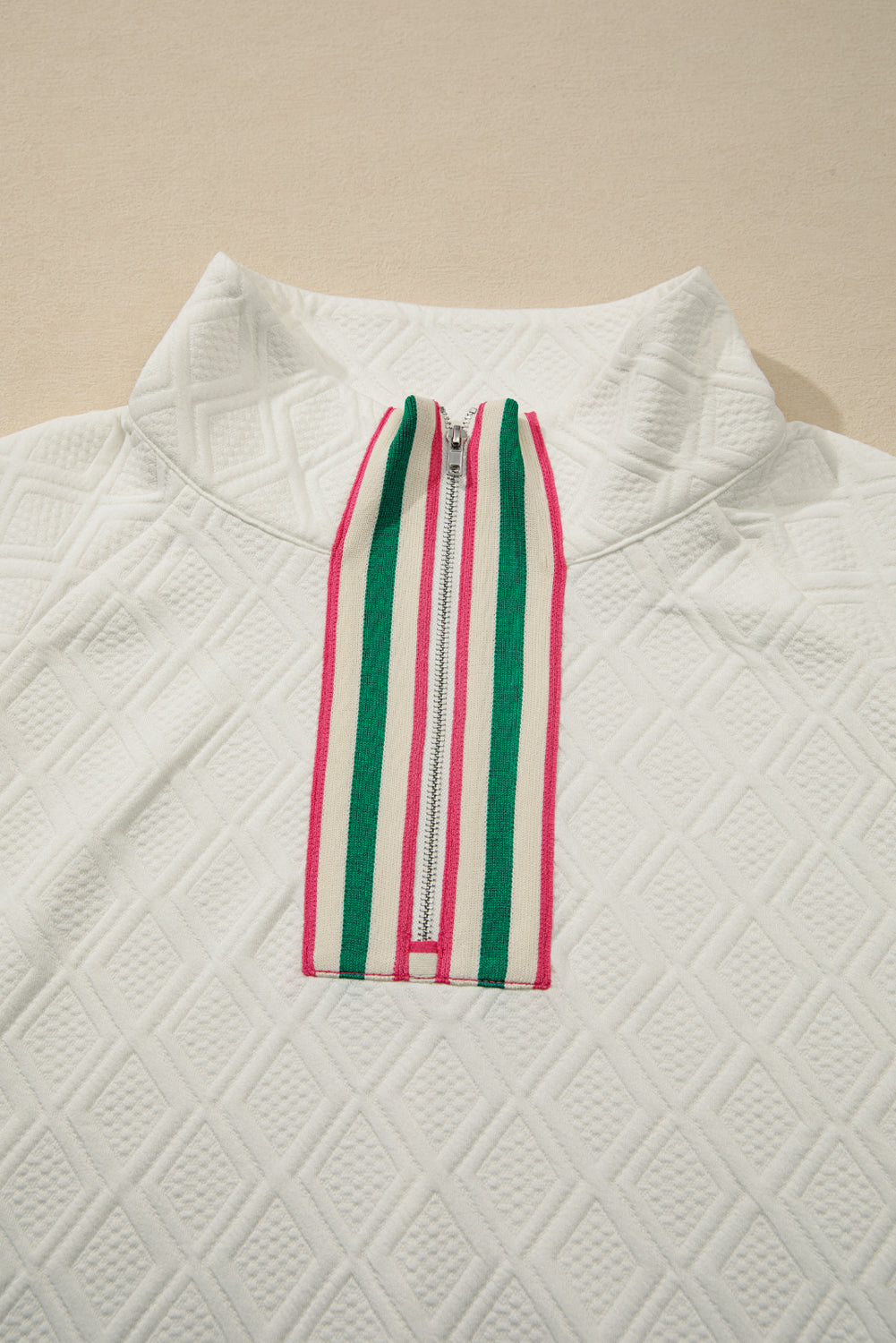 Aria Striped Collar Baggy Sweatshirt