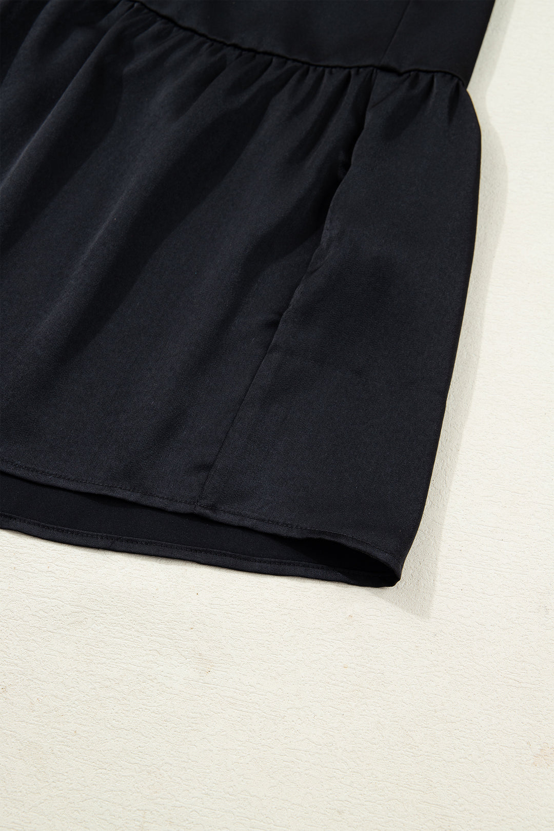 Black Flounced Bracelet Sleeve V Neck Tiered Maxi Dress