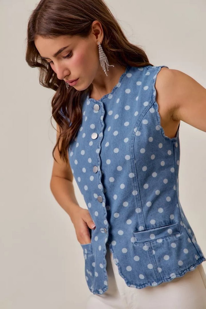 The Darling Dot Button Vest Top