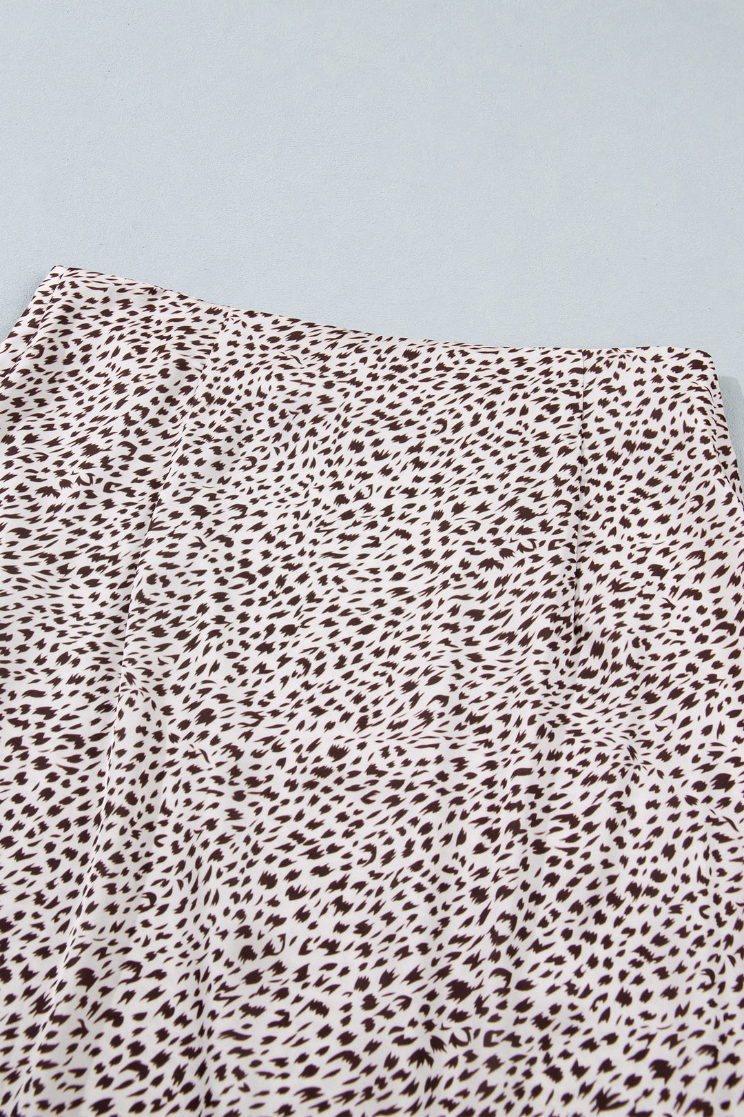 Brown Cheetah Print Trim Split Long Western Skirt