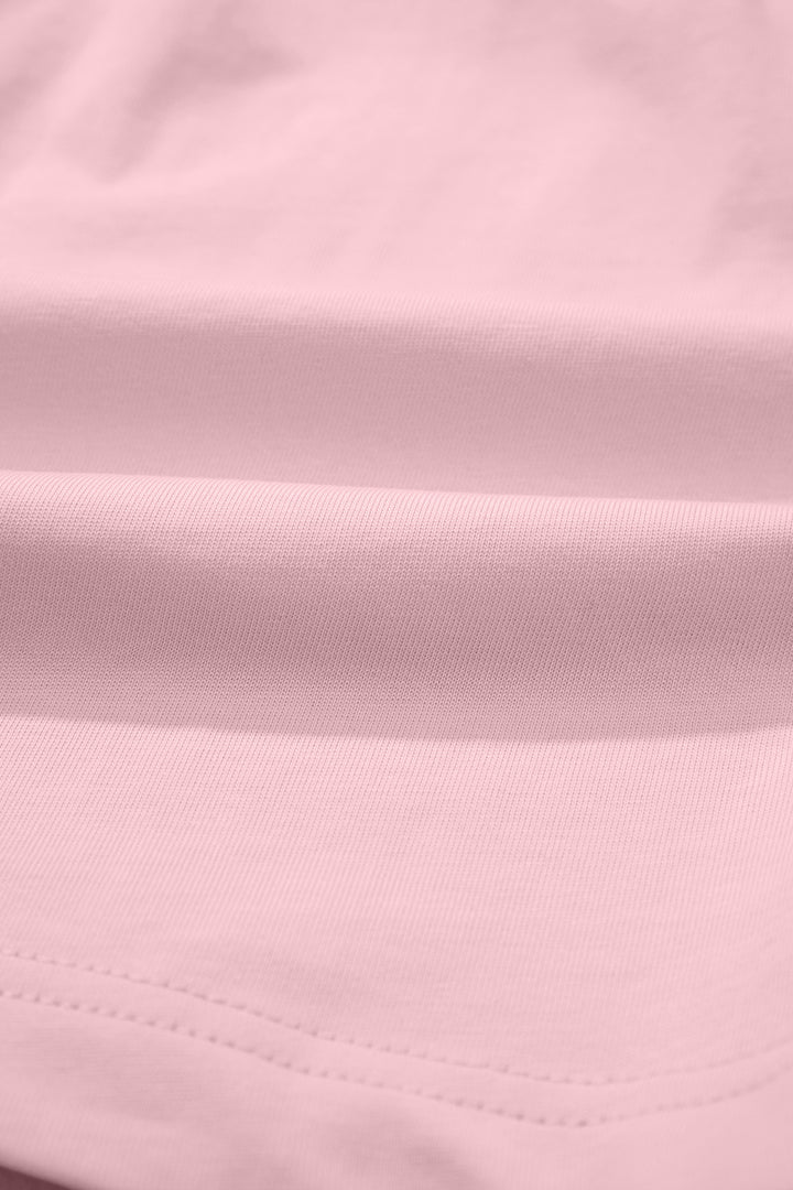 Mist Blue Stitched Detail Loose Tank Top 2pcs Short Set