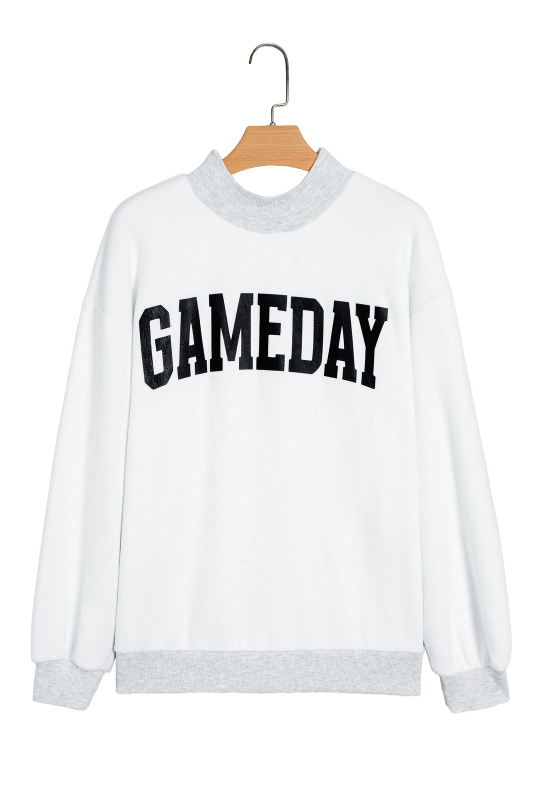 Light Grey High Neck GAMEDAY/ FOOTBALL Double Side Printed Reversible Sweatshirt