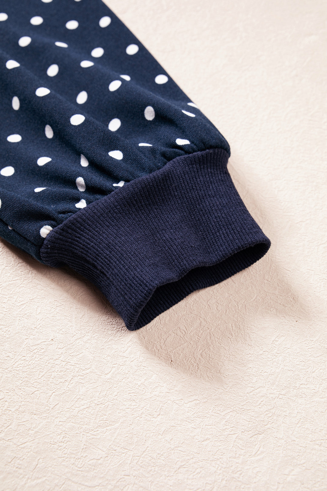 Red Polka Dot Drawstring Wide Leg Long Sleeve Top Pant Set