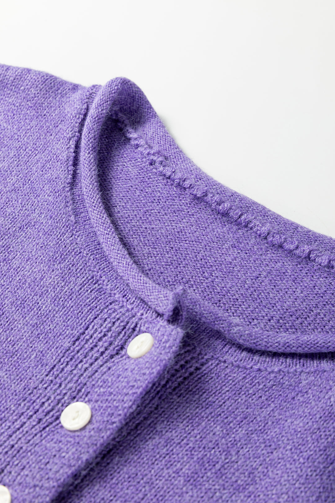 Wisteria Solid Color Knit Button Drop Shoulder Sweater Cardigan