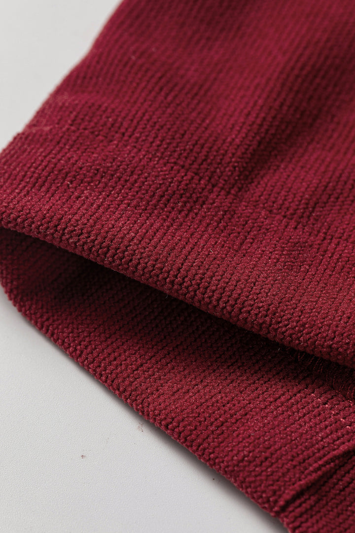 Racing Red Elastic Waist Drawstring Corduroy Casual Pants