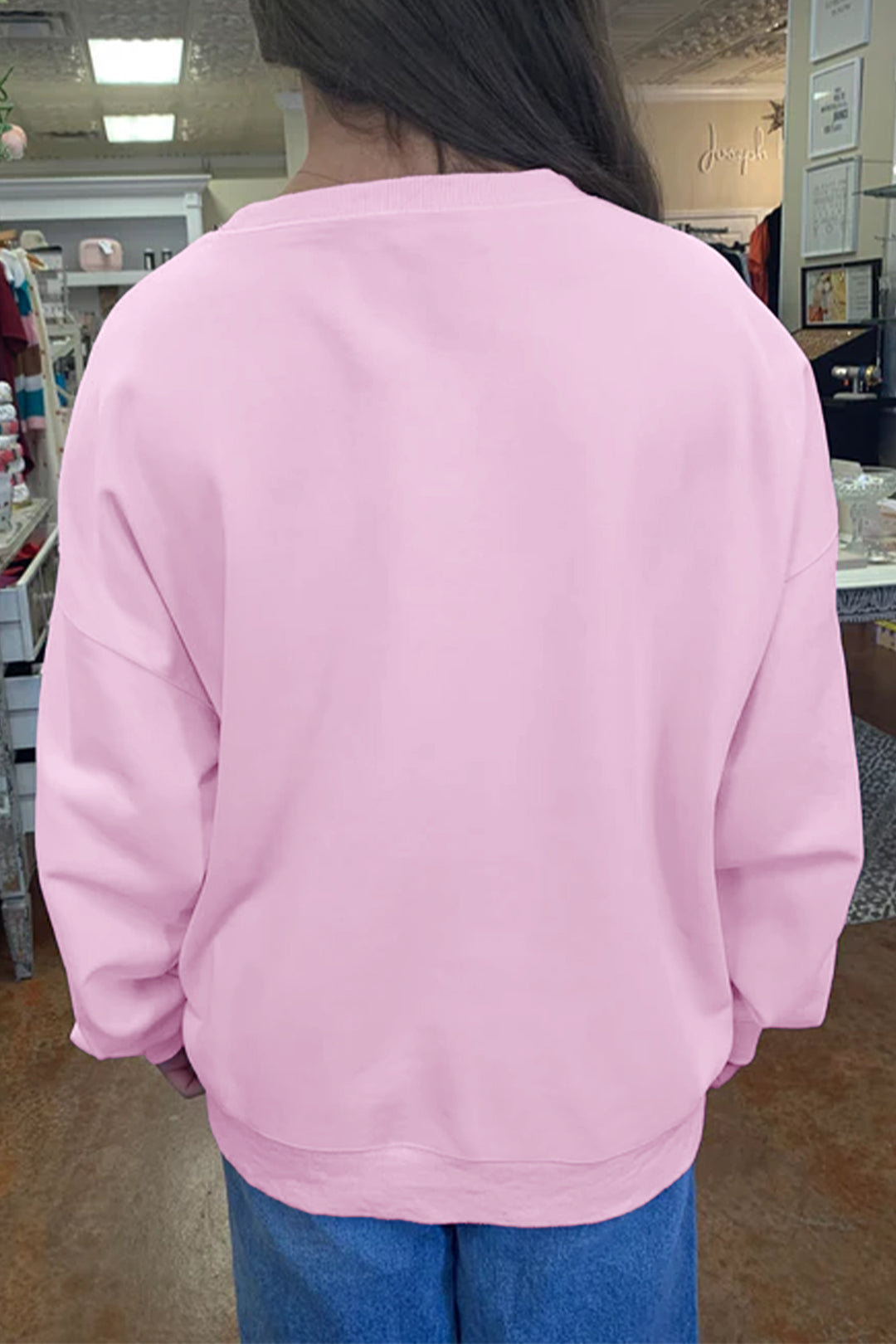 Pink JESUS SAVES Gingham Star Patchwork Detail Plus Size Sweatshirt