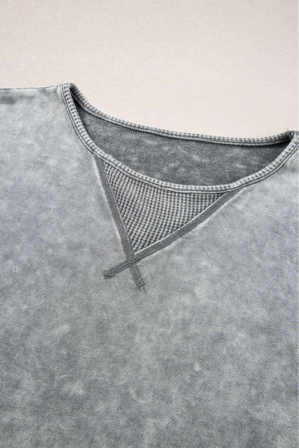 Philippine Gray Mineral Wash Exposed Seam Drop Shoulder Oversized Tee