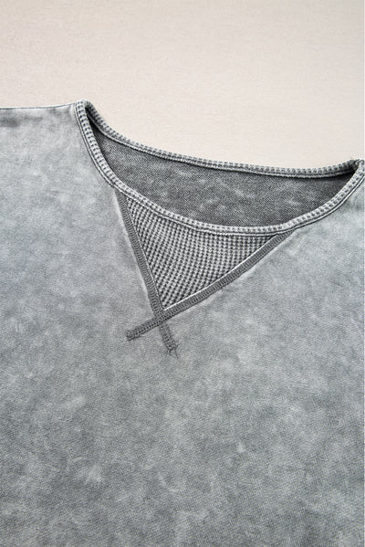 Philippine Gray Mineral Wash Exposed Seam Drop Shoulder Oversized Tee