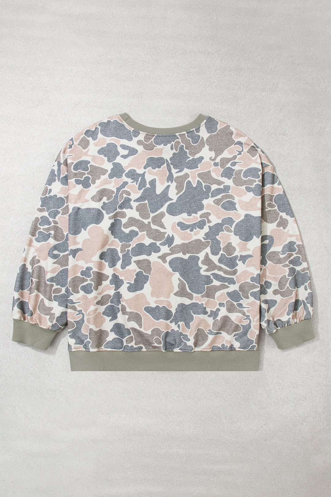 Multicolour Camouflage Print Shift Silhouette Long Sleeve Plus Size Sweatshirt