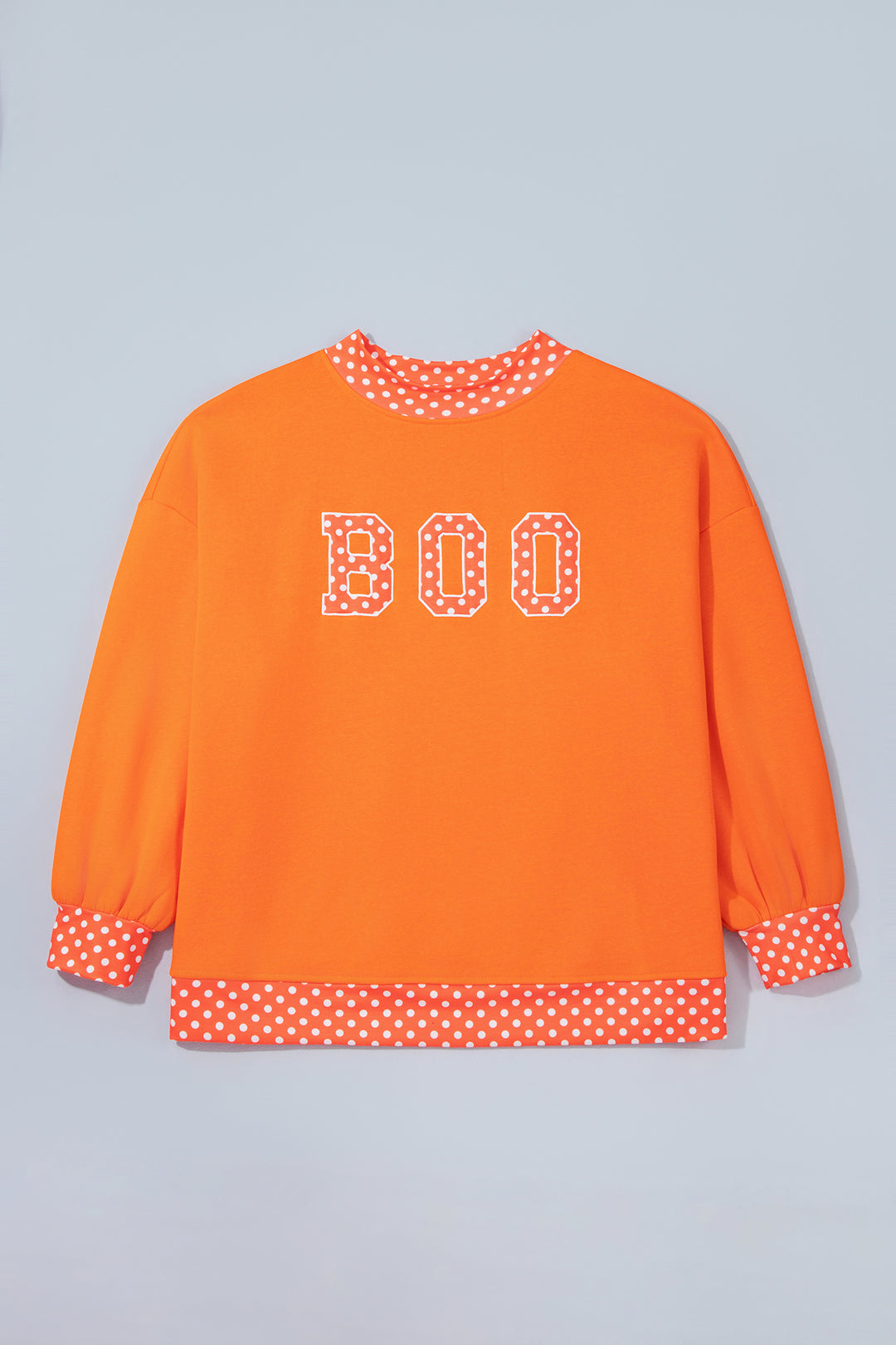Tomato Red Casual Polka Dot Patchwork Letter Graphic Plus Size Sweatshirt