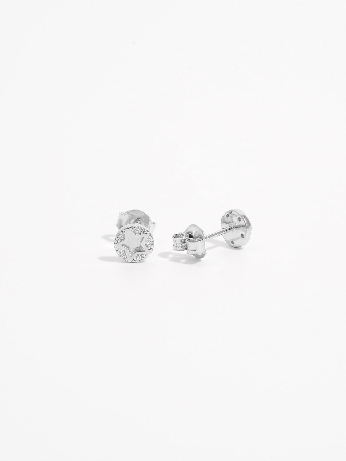 925 Sterling Silver Zircon Star Stud Earrings