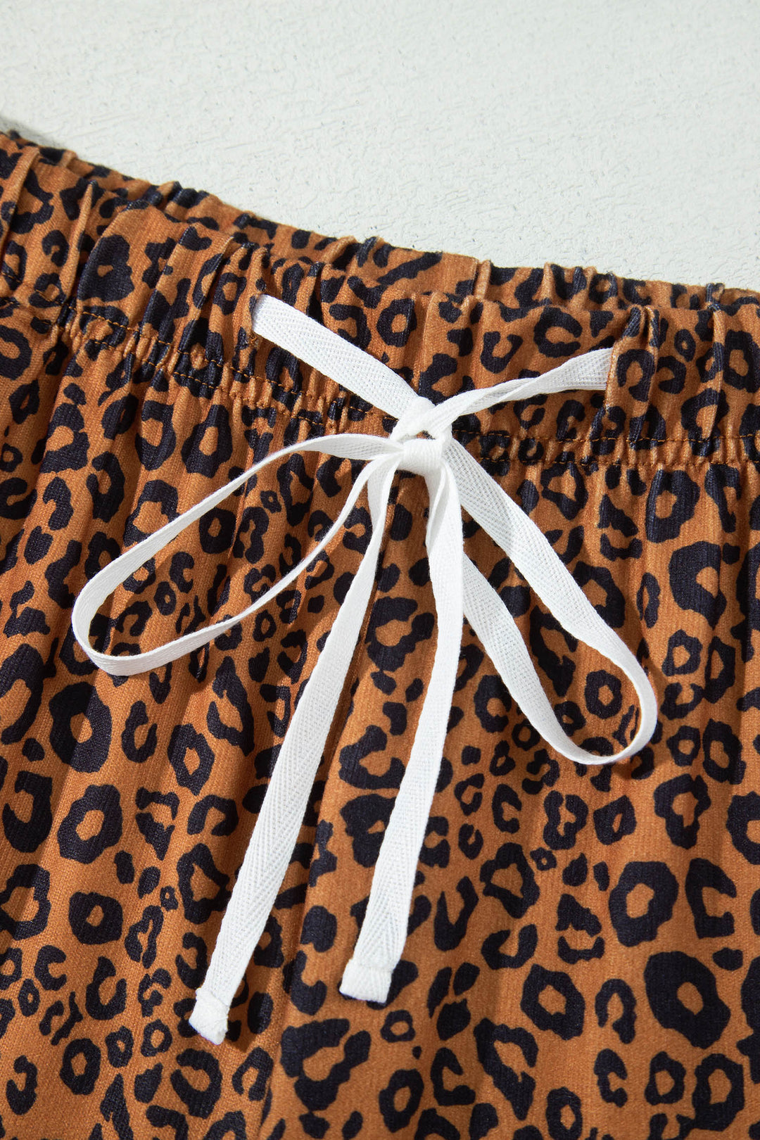 Brown Leopard Print Long Sleeve Top Relaxed Pant Set
