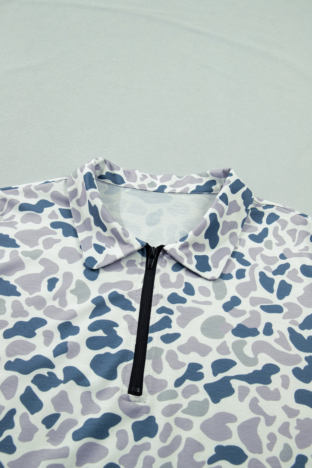 Multicolour Zip up Tee and Short Plus Size Camo Set