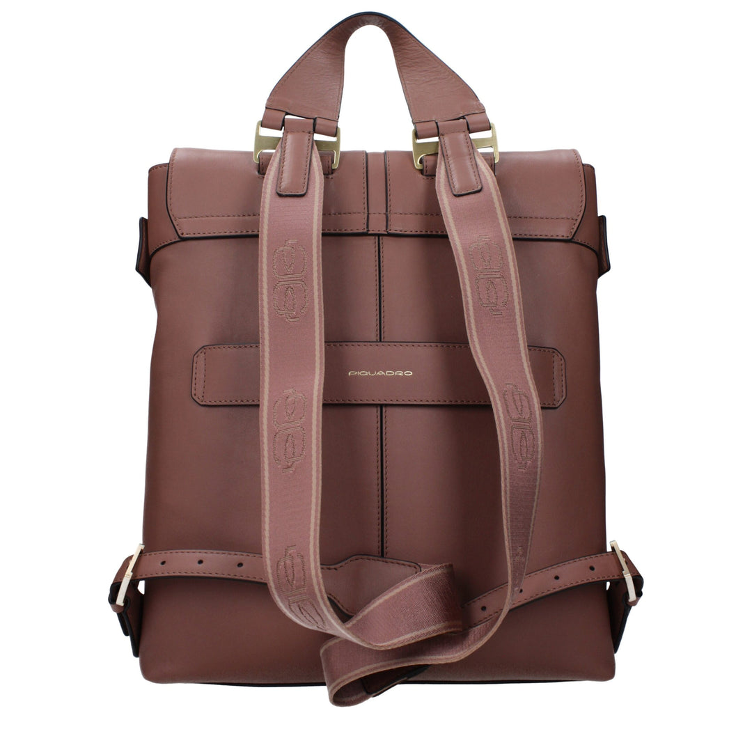 Piquadro Brown Leather Backpacks