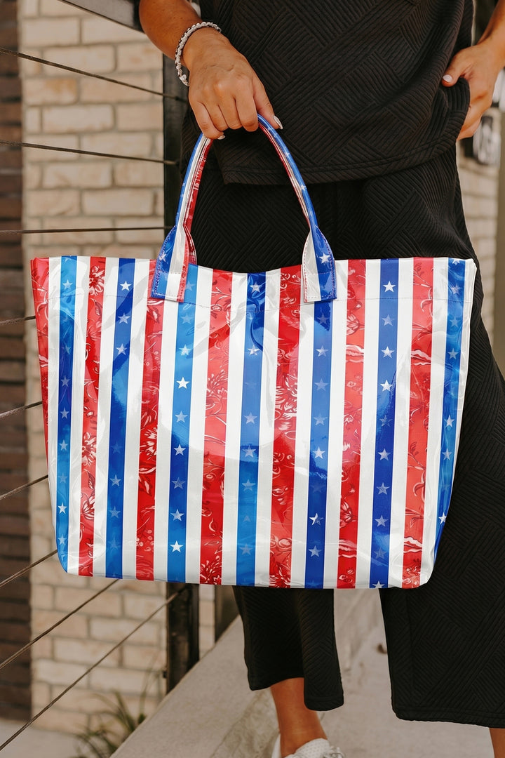 Color black Polka Dot Vinyl Glossy Tote Bag