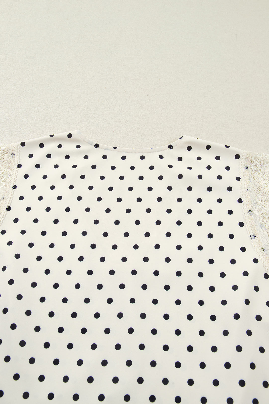 Apricot Plus Size Polka Dot Print Lace Trim V Neck Sleeveless Top