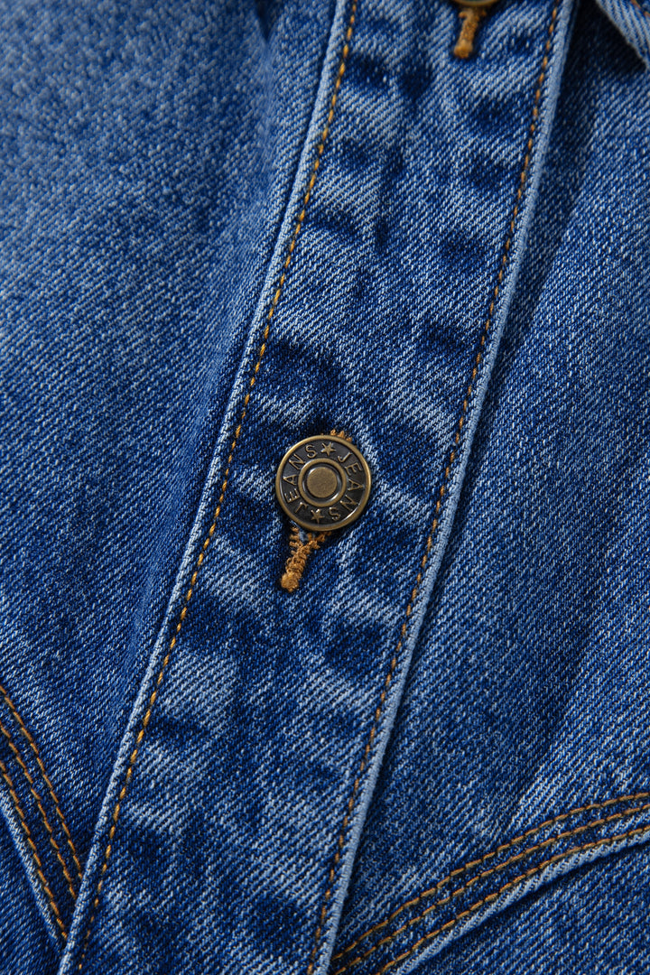 Sail Blue Vintage Wash Western Shift Denim Jacket
