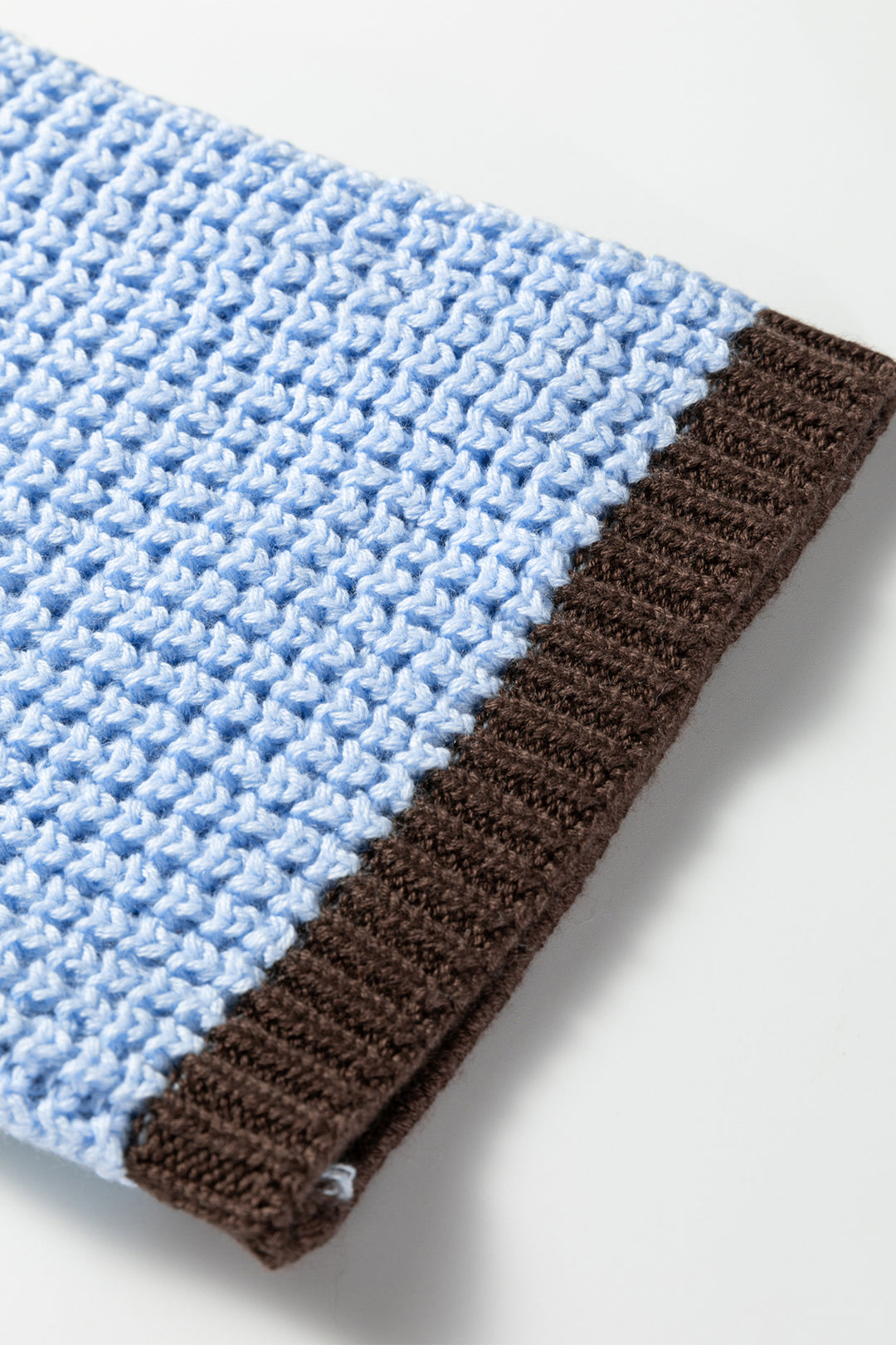 Myosotis Striped Color Block Thermal Textured Knit Drop Shoulder Sweater