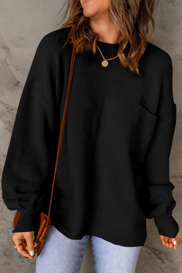 Ella Color Puffy Sleeve Sweater